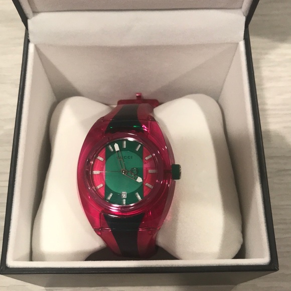 Pink And Green Gucci Watch on Sale, 57 